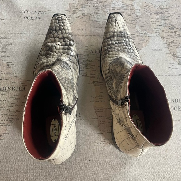 Jo Ghost Croc Print Leather Ankle Boots Size 46 | 12 US - Picture 3 of 16